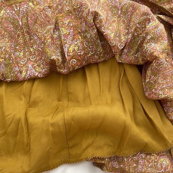 Anthropologie Calanthe Mini Belted Button Mini Shirtdress X-SMALL Gold - Picture 10 of 12